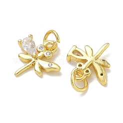 Brass Micro Pave Clear Cubic Zirconia with Glass Charms&nbsp;CU-CBA6E4E-16G