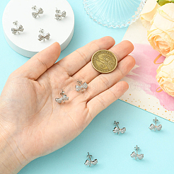 5 Pairs Rack Plating Brass & Cubic Zirconia Stud Earring Findings&nbsp;KK-SC0006-78P