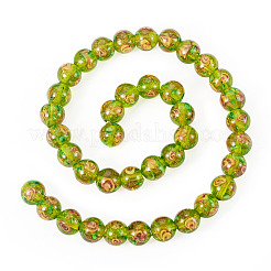 1 Strand Handmade Glod Sand Lampwork Beads Strands&nbsp;LAMP-TA0002-09E