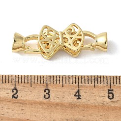 Brass Pave Clear Cubic Zirconia Fold Over Clasps&nbsp;KK-M320-30G