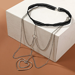 Alloy Sexy Hollow Elastic Multilayer Heart Chain&nbsp;FS-WGB5E69-01