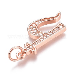 Brass Micro Pave Clear Cubic Zirconia Pendants&nbsp;ZIRC-O035-04