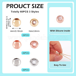 60Pcs 3 Colors Brass Beads&nbsp;KK-TA0001-59