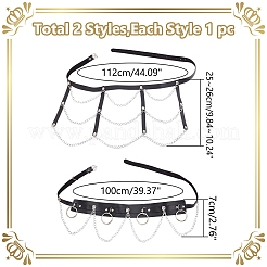 2Pcs 2 Style Punk Style PU Leather Corset Belts&nbsp;AJEW-WR0002-05
