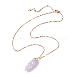 Resin Leaf Pendant Necklaces&nbsp;NJEW-JN04914