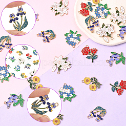 24Pcs 6 Styles Zinc Alloy Enamel Pendants&nbsp;ENAM-SC0007-33