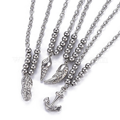 Non-Tarnish 304 Stainless Steel Pendant Necklaces&nbsp;NJEW-O113-04P
