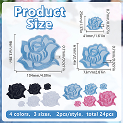 24Pcs 12 Styles Computerized Embroidery Cloth Iron On/Sew On Patches&nbsp;PATC-HY0001-78