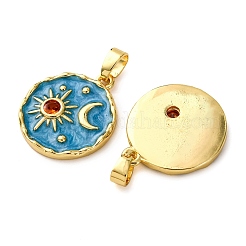 Brass Pave Cubic Zirconia Pendants&nbsp;KK-F911-03G