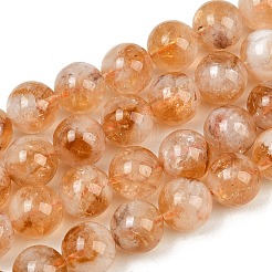 Heated Natural Citrine Beads Strands&nbsp;G-L657-B01-10mm