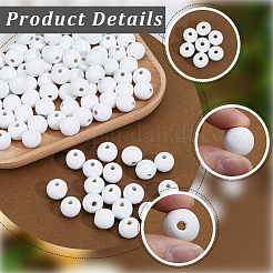 150Pcs Spray Painted Round Natural Schima Wood Beads&nbsp;WOOD-PA0001-69A