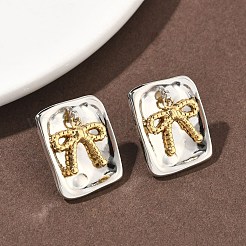 Two Tone 304 Stainless Steel Stud Earrings&nbsp;EJEW-B156-17P