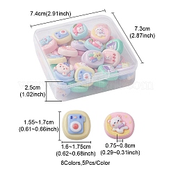40Pcs 8 Styles Opaque Cute Cartoon Resin Cabochons&nbsp;CRES-YW0001-18