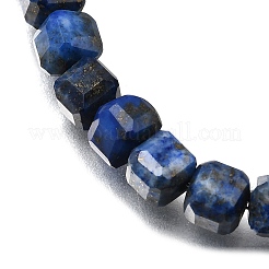 Natural Lapis Lazuli Cube Beads Stretch Bracelets for Men Women&nbsp;BJEW-JB12277
