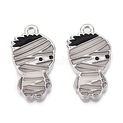 Halloween Theme Rack Plating Luminous Alloy Enamel Pendants&nbsp;ENAM-N056-228P