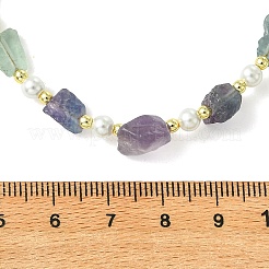 Raw Rough Natural Fluorite Necklaces&nbsp;NJEW-JN06637
