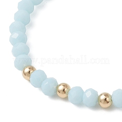 Adjustable Glass & 304 Stainless Steel Bead Bracelets&nbsp;BJEW-JB13036
