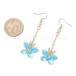 Handmade Glass Seed Beads Butterfly Dangle Earrings&nbsp;EJEW-MZ00445-05