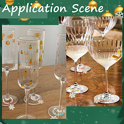 Snowflake Alloy Enamel Wine Glass Charms&nbsp;AJEW-SC00023