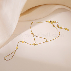 Stainless Steel Cable Chain Ring Bracelets for Women&nbsp;PW-WG42E53-01