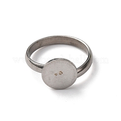 Adjustable 304 Stainless Steel Finger Rings Components&nbsp;STAS-L193-P01-10mm