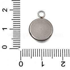 304 Stainless Steel Pendant Cabochon Settings&nbsp;STAS-F365-02D-P