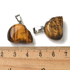 Natural Tiger Eye Pendants&nbsp;G-Z067-02P-13