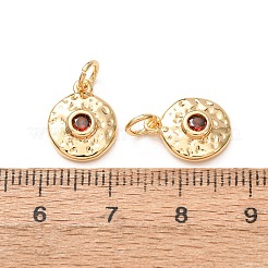 Brass Micro Pave Cubic Zirconia Charms&nbsp;CU-K002-41G-M