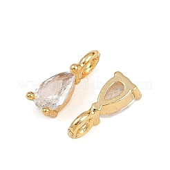 Brass Micro Pave Clear Cubic Zirconia Charms&nbsp;KK-A269-30G