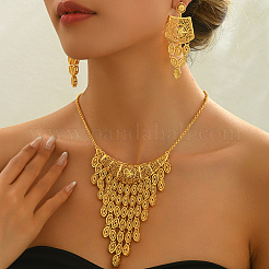 Brass Hollow Multi-layer Tassel Necklace & Earring Sets for Women Events&nbsp;ZU2503