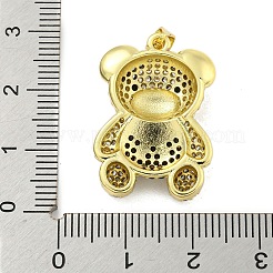 Brass Micro Pave Clear Cubic Zirconia Pendants&nbsp;KK-R159-12G-02