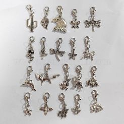 40Pcs 20 Styles Tibetan Style Alloy Pendant Decorations&nbsp;HJEW-AB00257