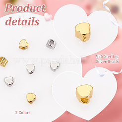 8Pcs 2 Colors 925 Sterling Silver Beads&nbsp;STER-PH0001-65
