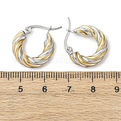 304 Stainless Steel Two Tone Hoop Earrings&nbsp;EJEW-B150-01A