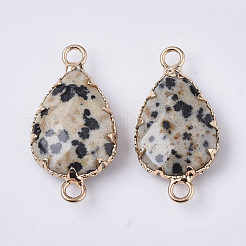 Natural Dalmatian Jasper Links connectors&nbsp;G-S359-035A