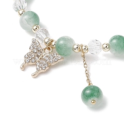 5Pcs Crackle Imitation Jade Glass & Transparent Glass Beaded Stretch Bracelets&nbsp;BJEW-JB11859