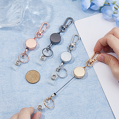 4Pcs 4 Colors Alloy Badge Reel&nbsp;AJEW-FH0005-06