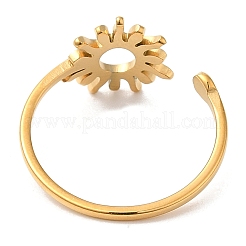 Ion Plating(IP) 304 Stainless Steel Sun Open Cuff Ring for Women&nbsp;RJEW-M149-05G