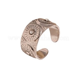 304 Stainless Steel Rhinestone Open Cuff Rings&nbsp;WG2F424-02
