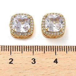 Brass Micro Pave Cubic Zirconia Beads&nbsp;KK-D093-05G-01