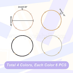 24Pcs 4 Colors Stainless Steel Satellite Chains Stretch Bracelets Set for Women&nbsp;BJEW-UN0001-36
