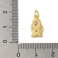 Brass Micro Pave Clear Cubic Zirconia Pendants&nbsp;KK-R162-021B-G