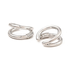 Rack Plating Brass Double Line Cuff Earrings&nbsp;EJEW-D069-09P