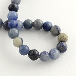 Round Dyed & Heated Natural Blue Aventurine Beads Strands&nbsp;G-R254-8mm