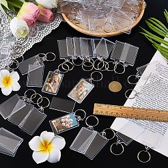 Transparent Blank Acrylic Rectangle Pendant Keychains&nbsp;KEYC-WH0036-78