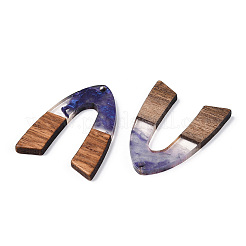 Transparent Resin & Walnut Wood Pendants&nbsp;RESI-ZX017-45