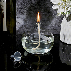 Transparent Glass Candle Holders with Candle Wick&nbsp;DIY-WH0308-996C
