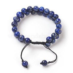 Adjustable Natural Lapis Lazuli Braided Bead Bracelets&nbsp;BJEW-E351-01A