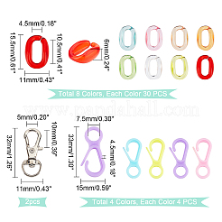 228pcs 12 style Transparent Acrylic Linking Rings&nbsp;TACR-PH0001-30