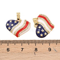 Brass Micro Pave Cubic Zirconia Pendants&nbsp;KK-C248-11A-G